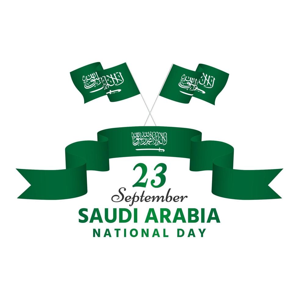dia nacional da arábia saudita bandeira verde na faixa de opções vetor