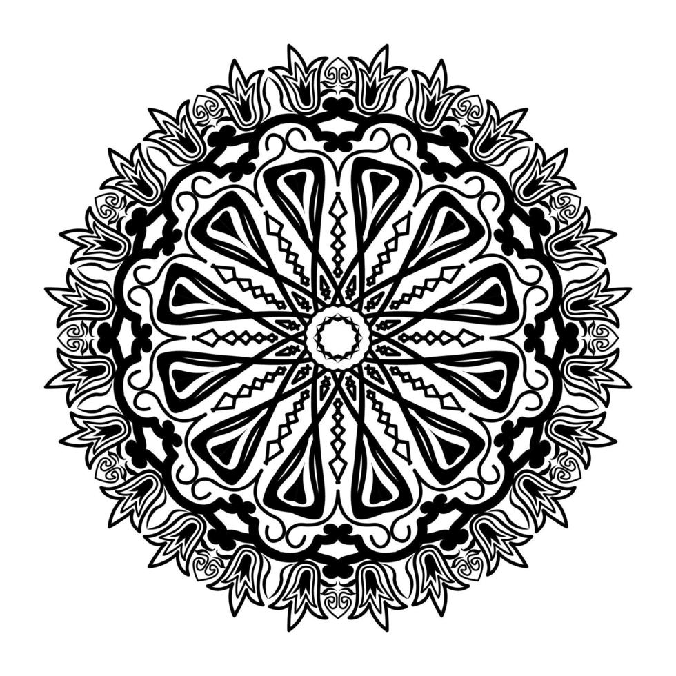 Elemento de design de padrão floral de casamento oriental espiritual mandala vetor