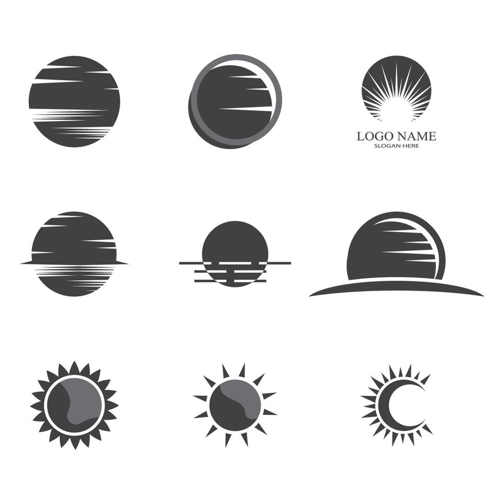 sol ilustração vetorial ícone logotipo modelo de design vetor