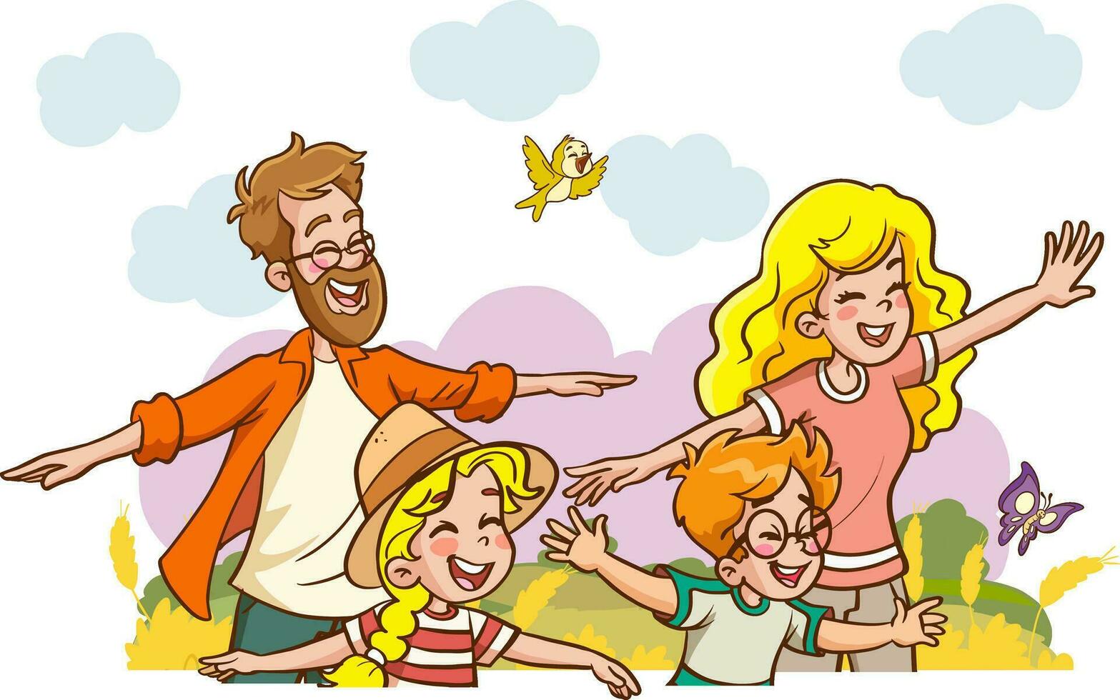 vetor ilustração do feliz família