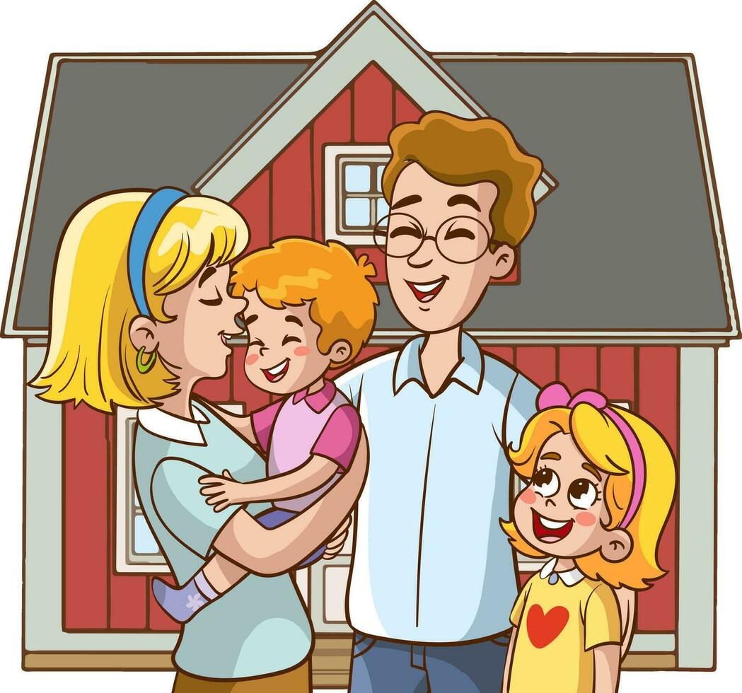 vetor ilustração do feliz família