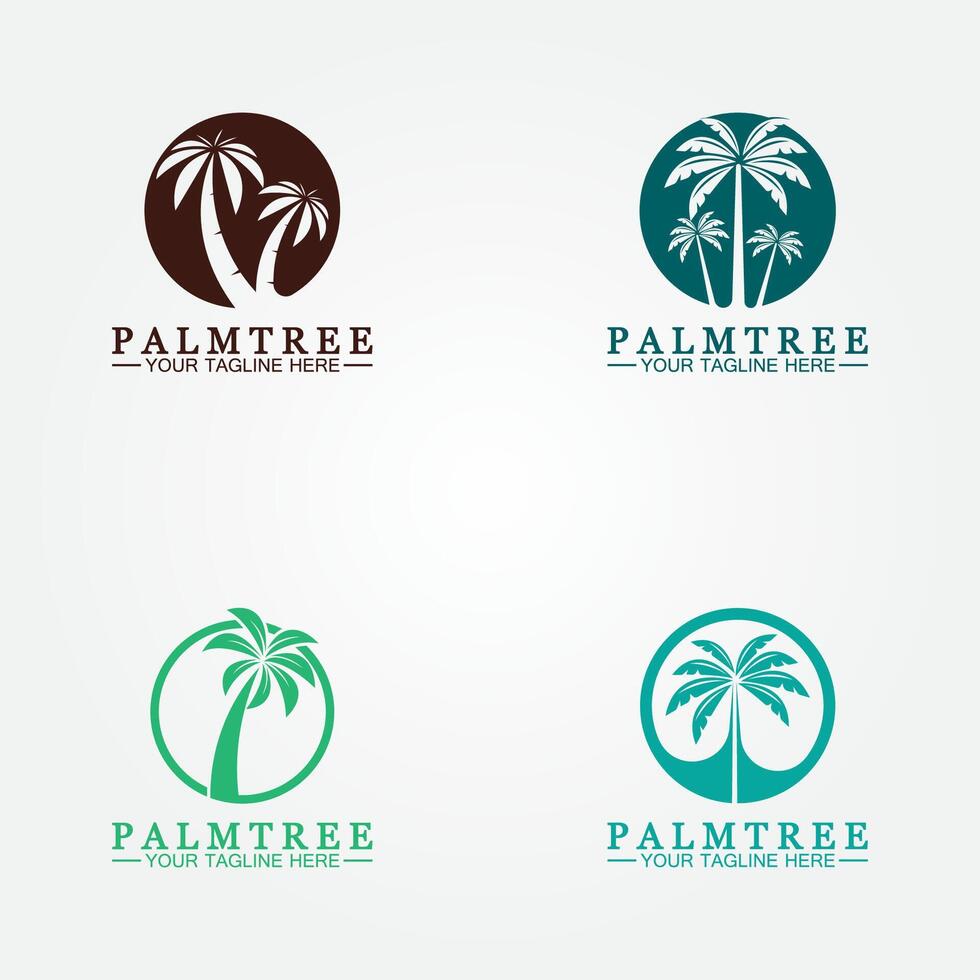 ilustração em vetor modelo de logotipo de verão palmeira