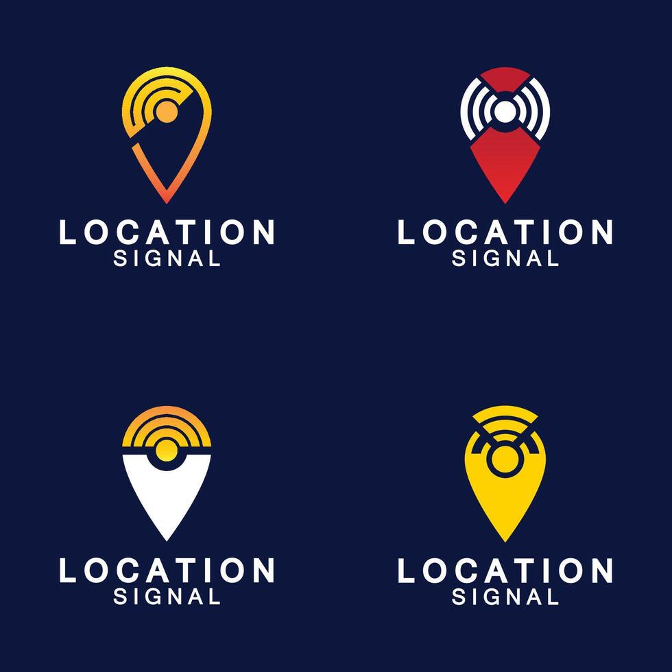ponteiro mapa com Wi-fi Internet sinal localização conexão ícones logotipo Projeto vetor