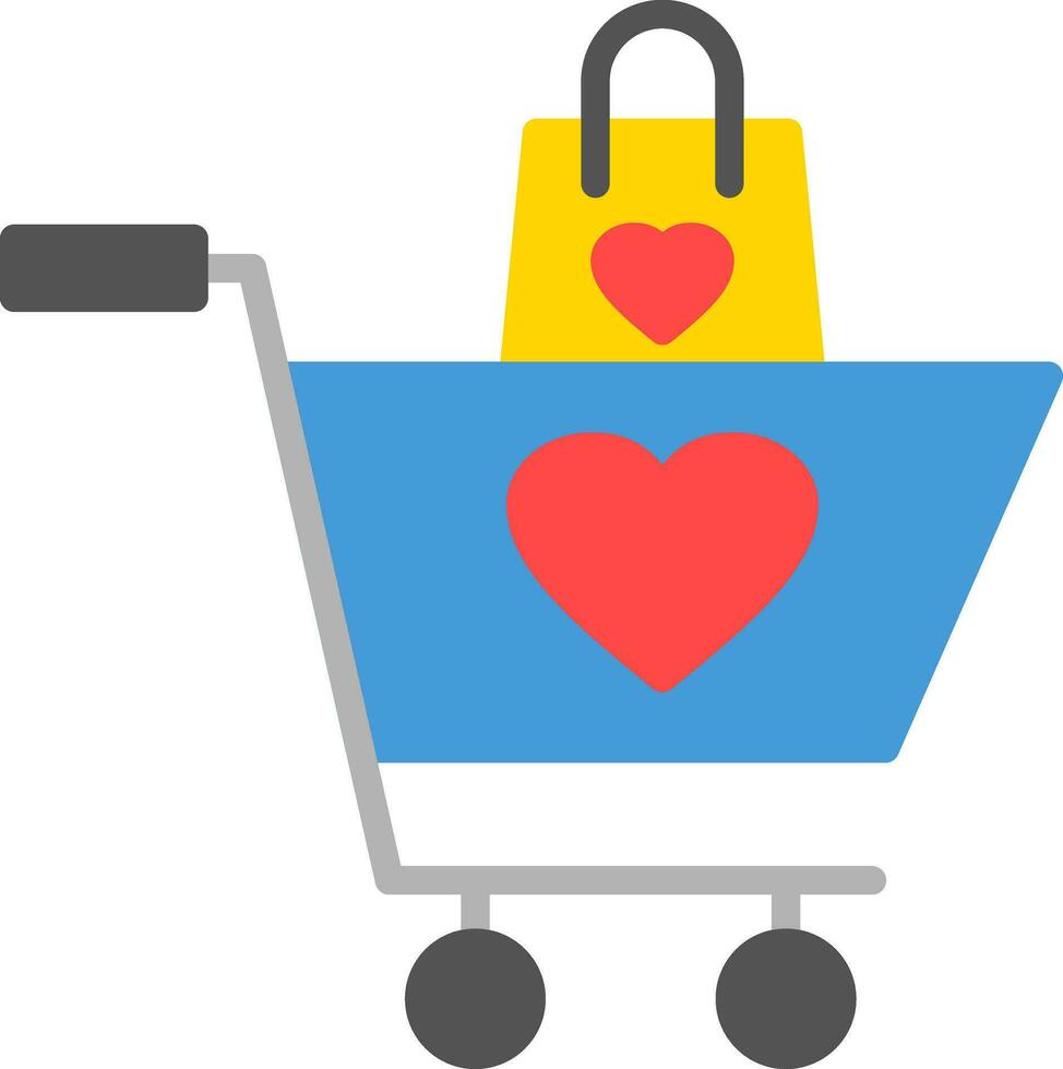compras cesta com coração vetor ícone Projeto