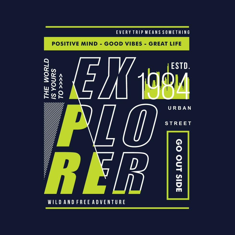 explorador letras tipografia vetor, abstrato gráfico, ilustração, para impressão t camisa vetor