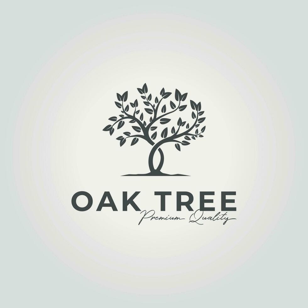 minimalista logotipo do carvalho árvore, vetor Projeto ilustração do Oliva árvore, Éden, acácia dentro verão