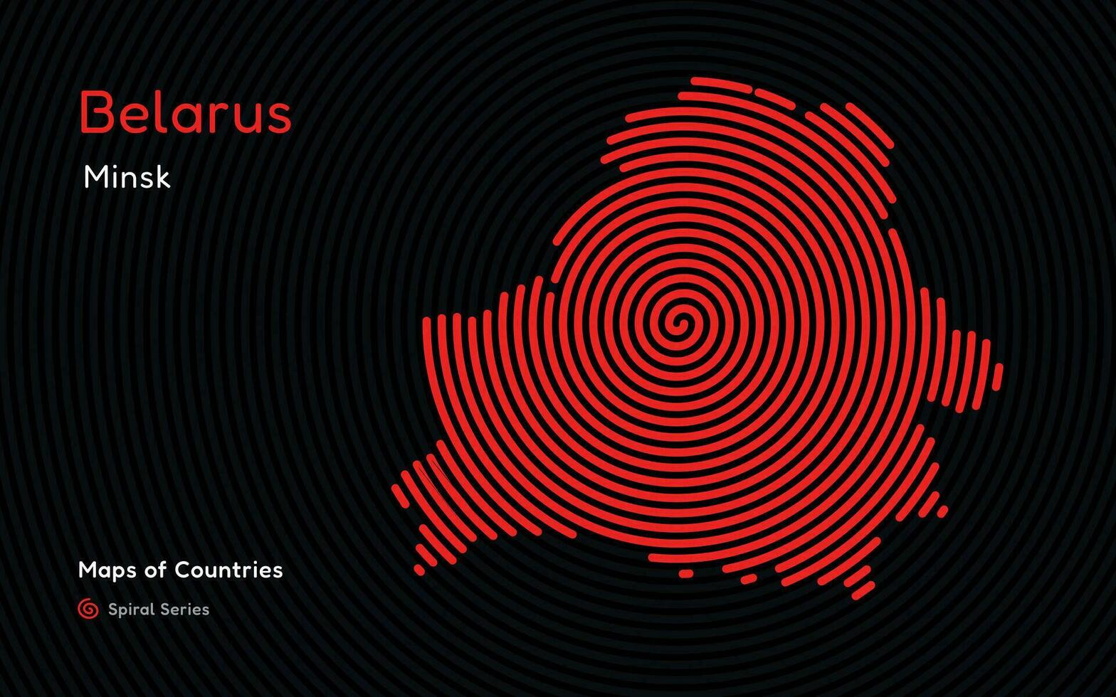 criativo mapa do bielorrússia. político mapa. capital Minsk. mundo países vetor mapas Series. espiral impressão digital Series