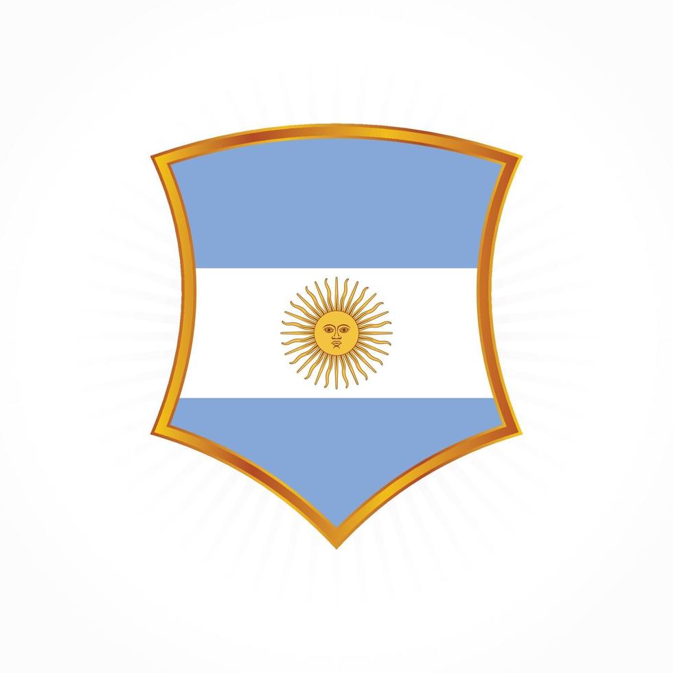 vetor da bandeira da argentina com moldura de escudo