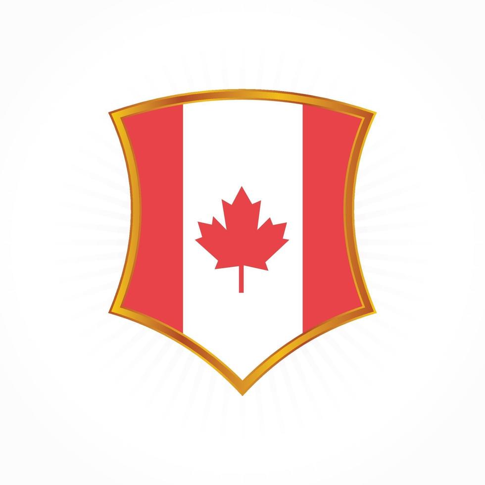 vetor bandeira canadense com moldura de escudo