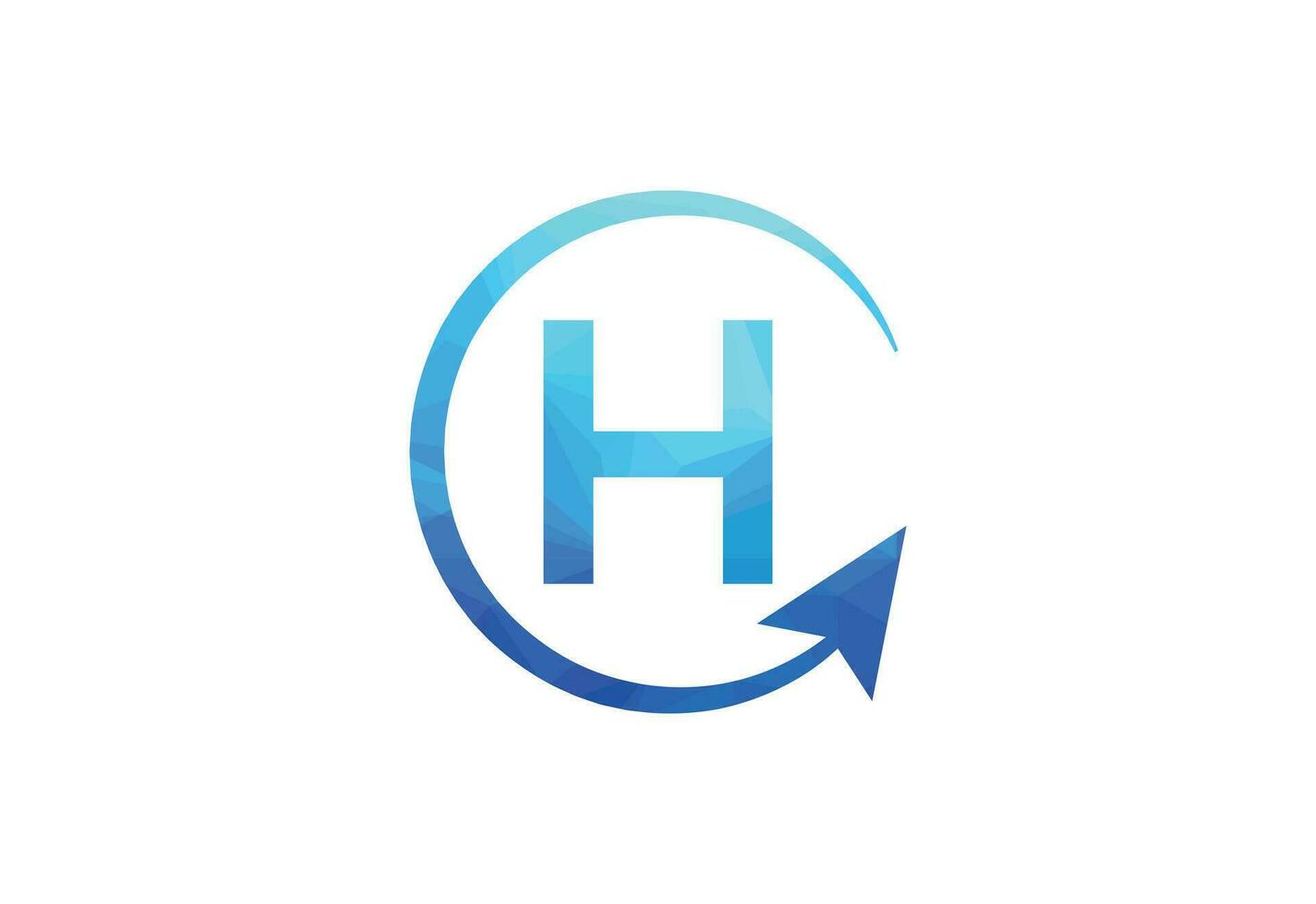 o negócio carta h com seta gráfico logotipo vetor ícone ilustração