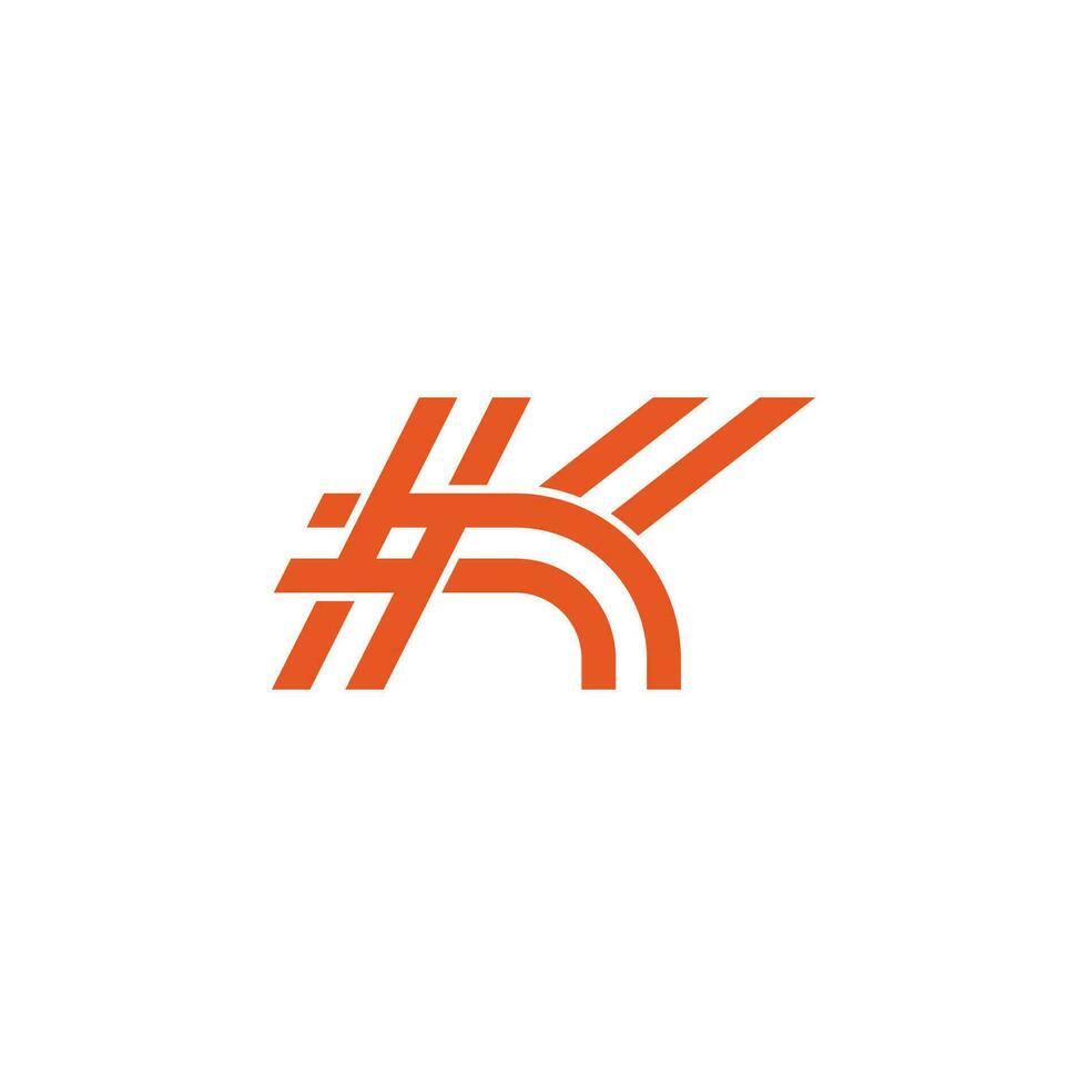 carta k Tag linha geométrico simples logotipo vetor