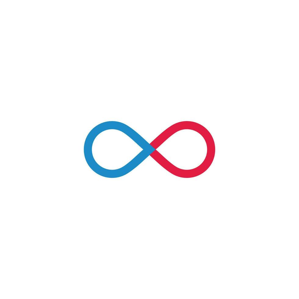 ligado infinidade símbolo colorida simples linha logotipo vetor