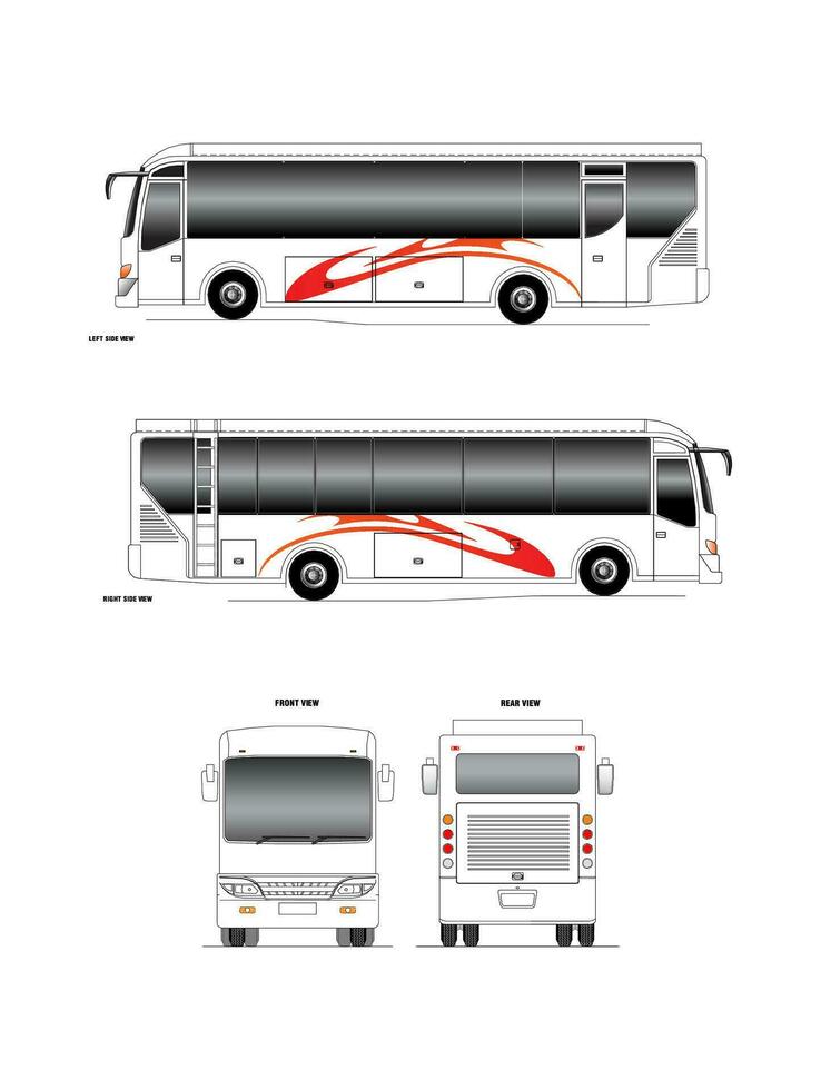 ônibus vetor modelo para carro branding e publicidade