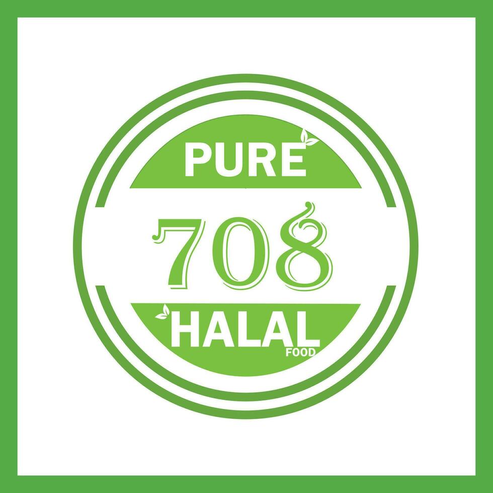 Projeto com halal folha Projeto 708 vetor