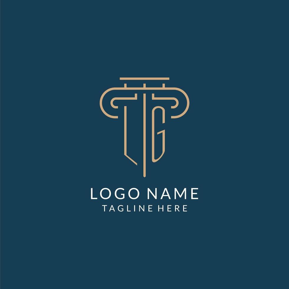 inicial carta lg pilar logotipo, lei empresa logotipo Projeto inspiração vetor