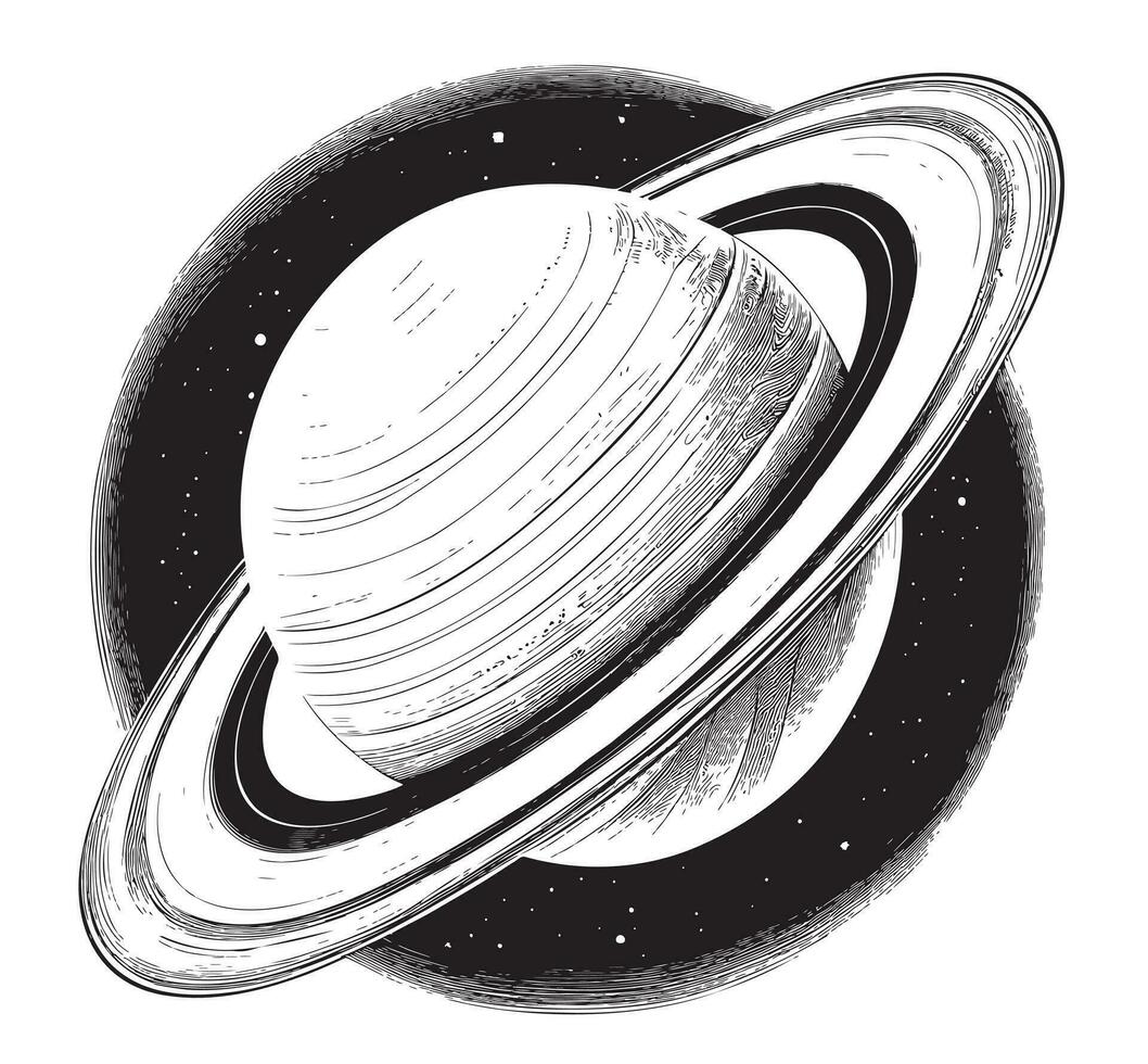 planeta Saturno esboço mão desenhado dentro rabisco estilo vetor ilustração cosmos