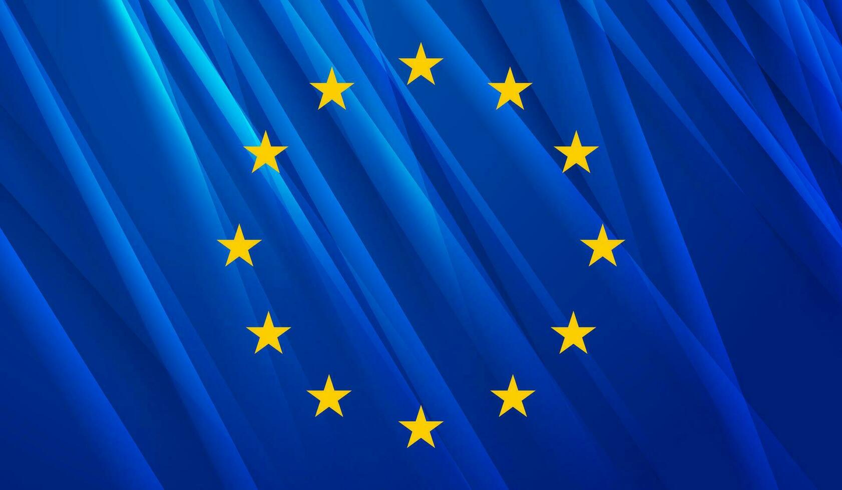 europeu União conceito lustroso bandeira Projeto vetor