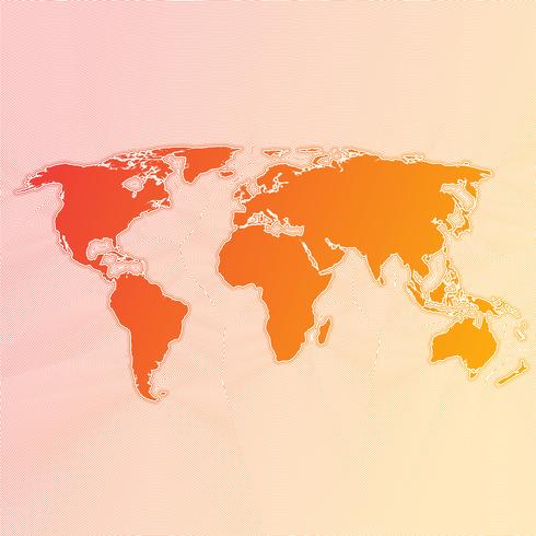 Mapa do mundo colorido feito por bolas e linhas, ilustração vetorial vetor