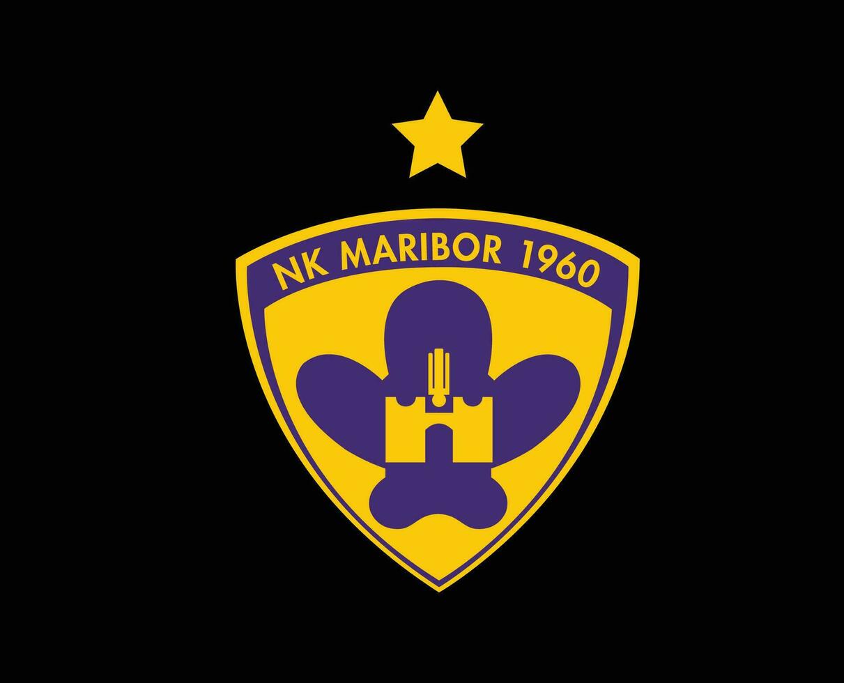 Maribor clube logotipo símbolo eslovénia liga futebol abstrato Projeto vetor ilustração com Preto fundo