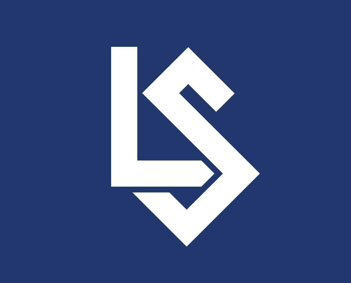 Lausanne esporte clube símbolo logotipo branco Suíça liga futebol abstrato Projeto vetor ilustração com azul fundo