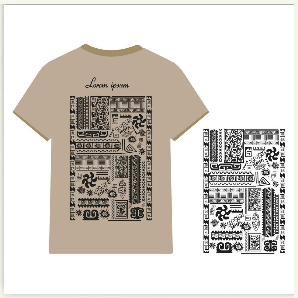 desenhado à mão abstrato étnico fundo estilo ótimo para têxtil, camiseta Projeto vetor