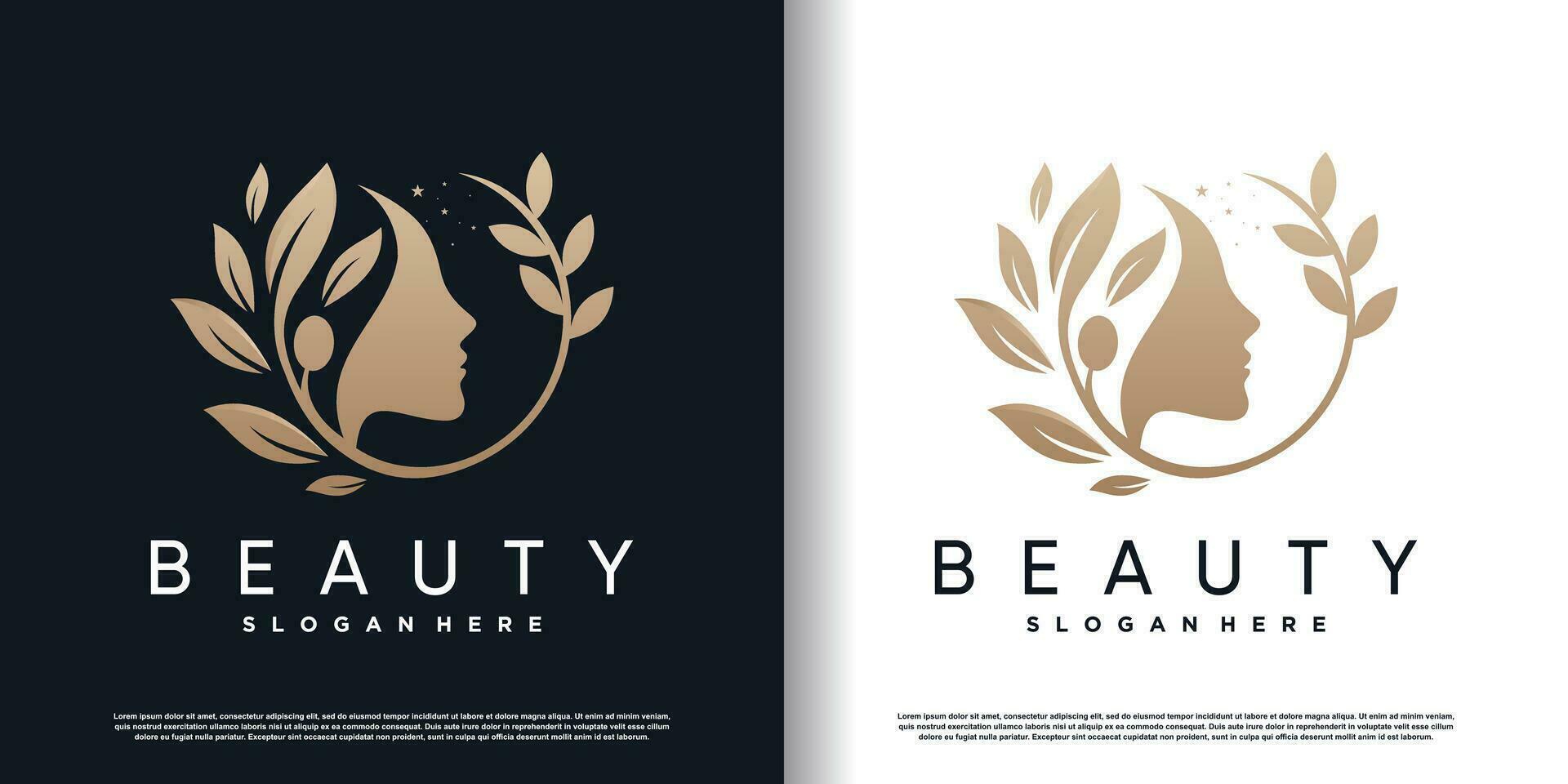 logotipo de mulheres de beleza com vetor premium de conceito criativo único