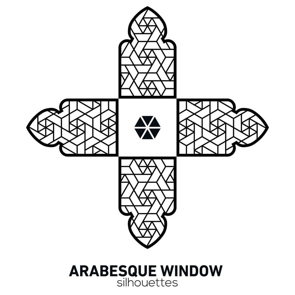 arabesco janela silhuetas. vetor símbolo tradicional islâmico arcos. árabe tradicional arquitetura. Ramadã kareem Projeto elemento. geométrico enfeite árabe padronizar.