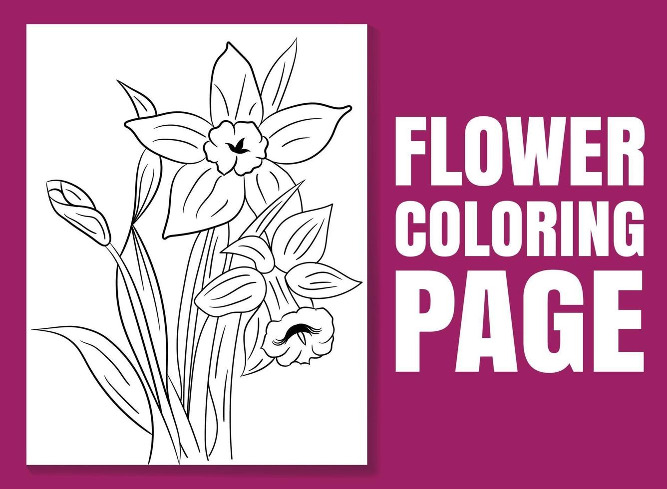 página do livro de colorir floral para adultos e crianças. página para colorir vetor