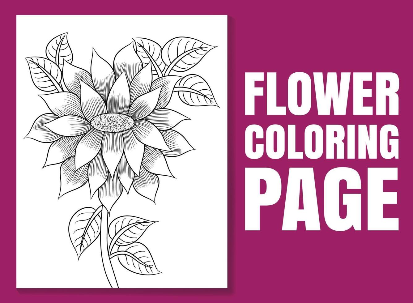 página do livro de colorir floral para adultos e crianças. página para colorir vetor