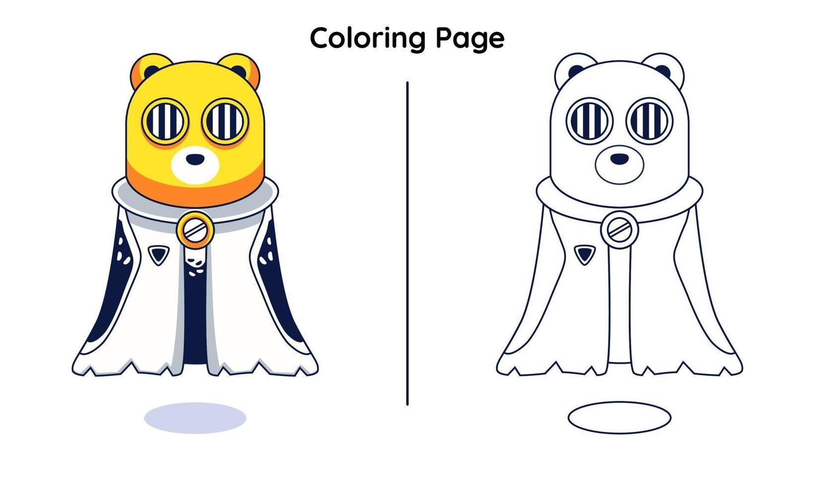 cão robô fofo com páginas para colorir. adequado para crianças vetor