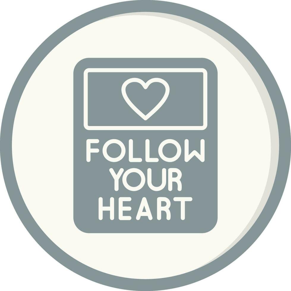 Segue seu coração vetor ícone