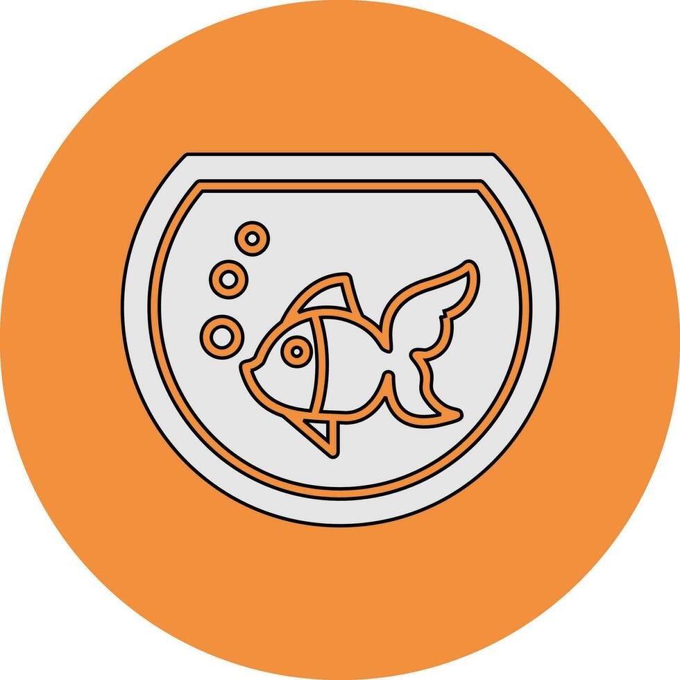 ícone de vetor de tigela de peixe