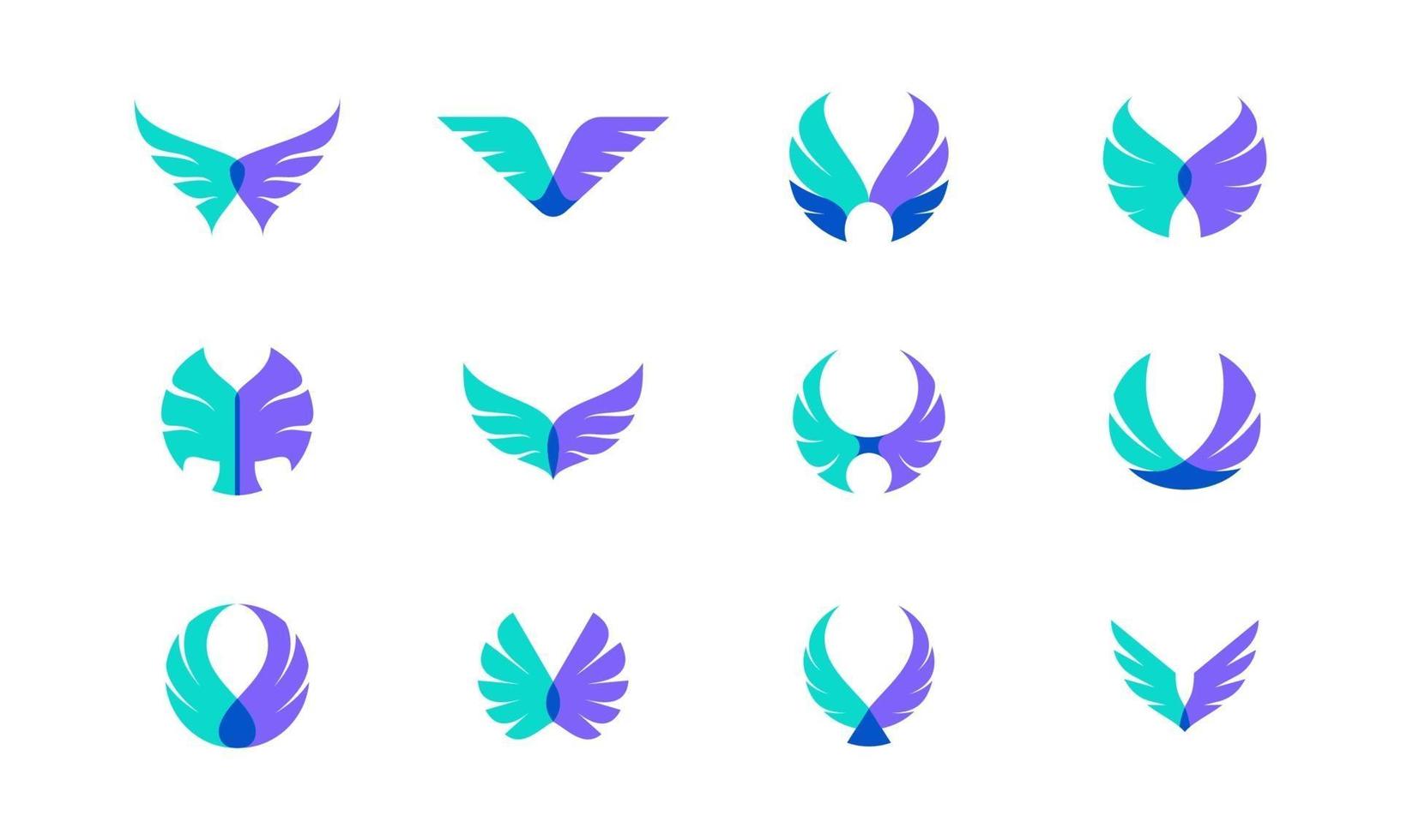 logotipo wing ou freedom em estilo simples e moderno vetor