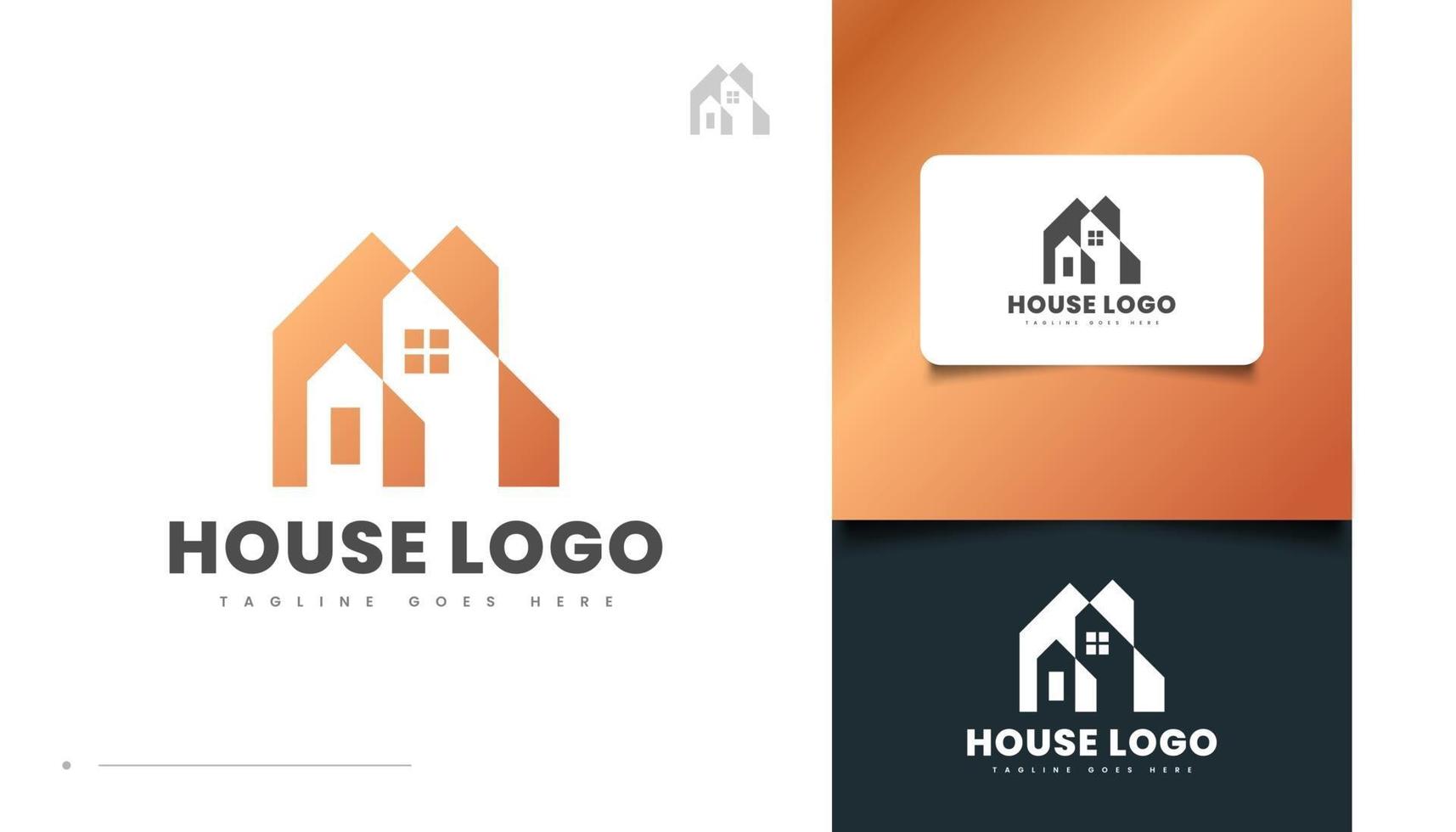 design de logotipo de casa dourada para logotipo de empresa imobiliária vetor
