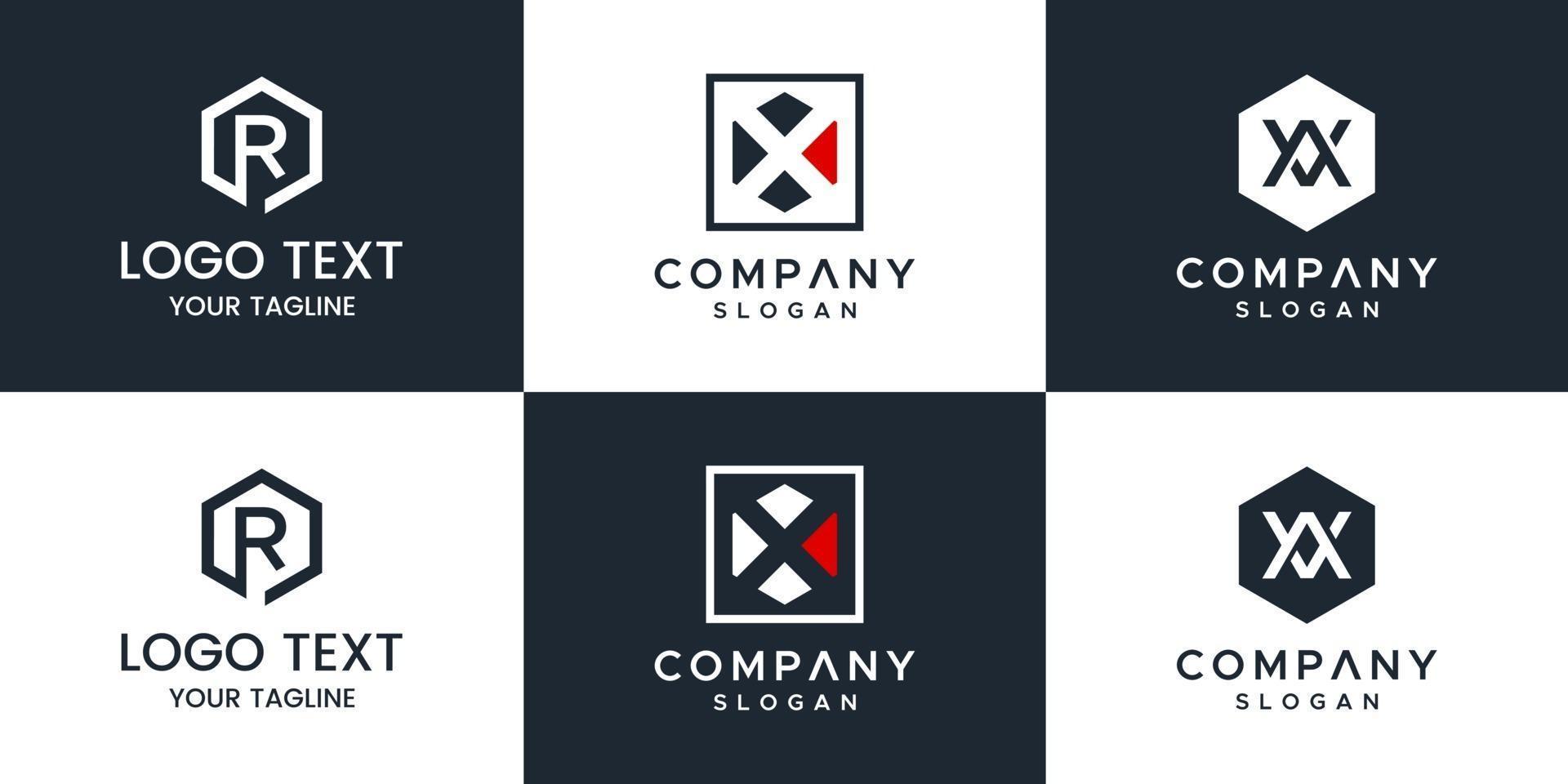 vetor de design de logotipo conjunto de monograma