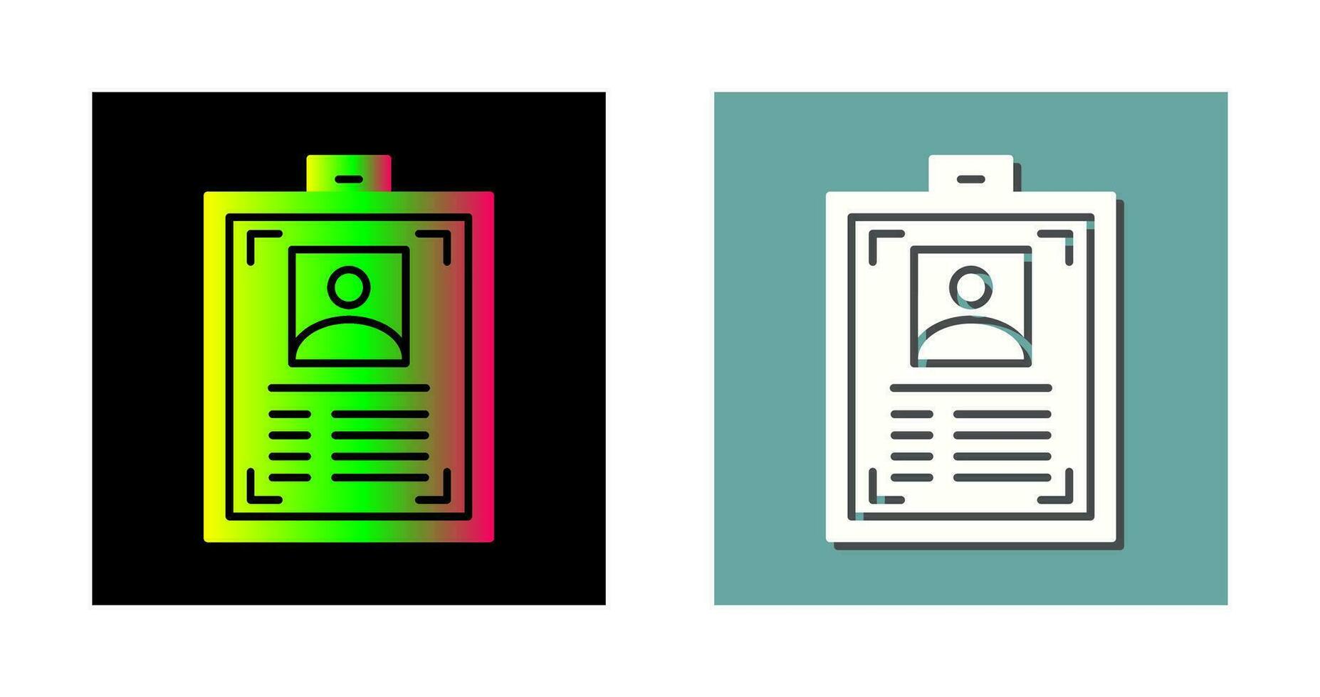 ícone de vetor de cartão de identificação