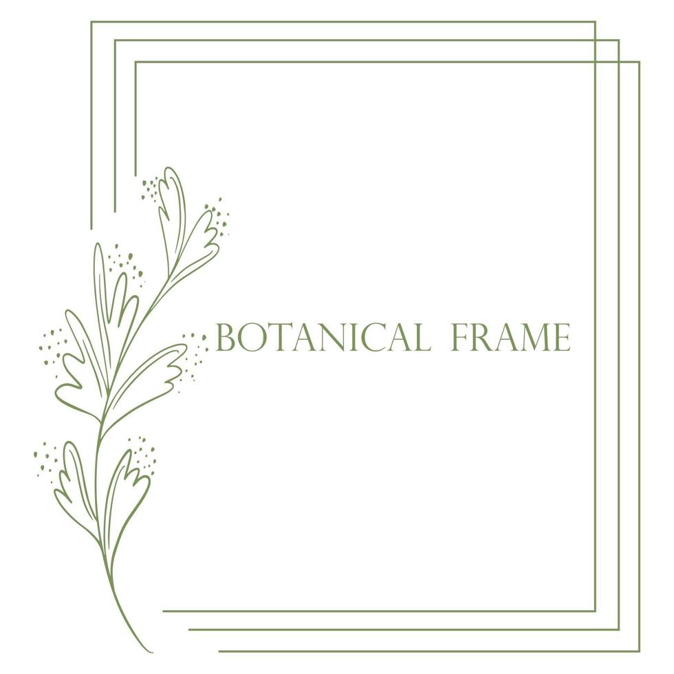 quadro triplo retangular com ilustração vetorial de elemento botânico vetor