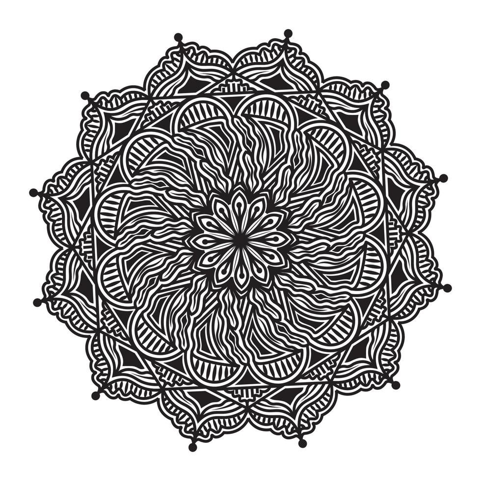 ilustração da arte de linha floral desenho de mandala islâmica arabesco vetor