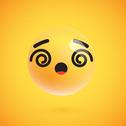 Lindo emoticon amarelo alta detalhado para web, ilustração vetorial vetor