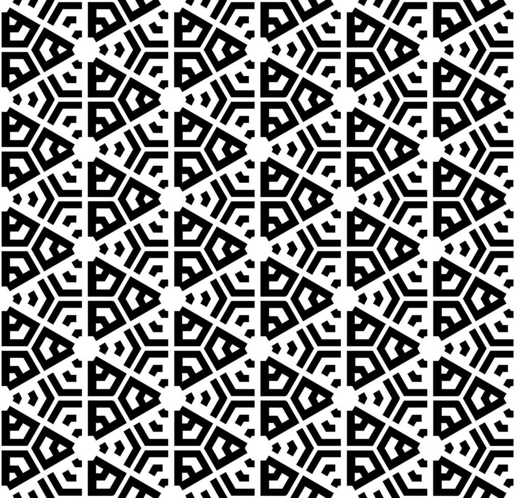 padrão abstrato sem costura preto e branco. fundo e pano de fundo. projeto ornamental em tons de cinza. ornamentos em mosaico. ilustração gráfica vetorial. vetor