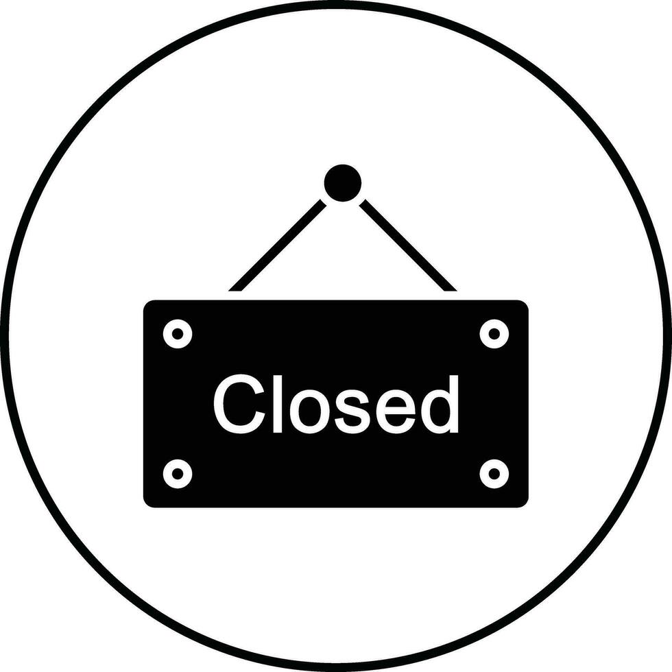 ícone de vetor de marca fechada