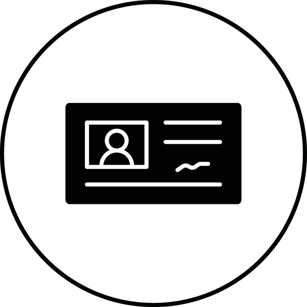 ícone de vetor de cartão de identificação