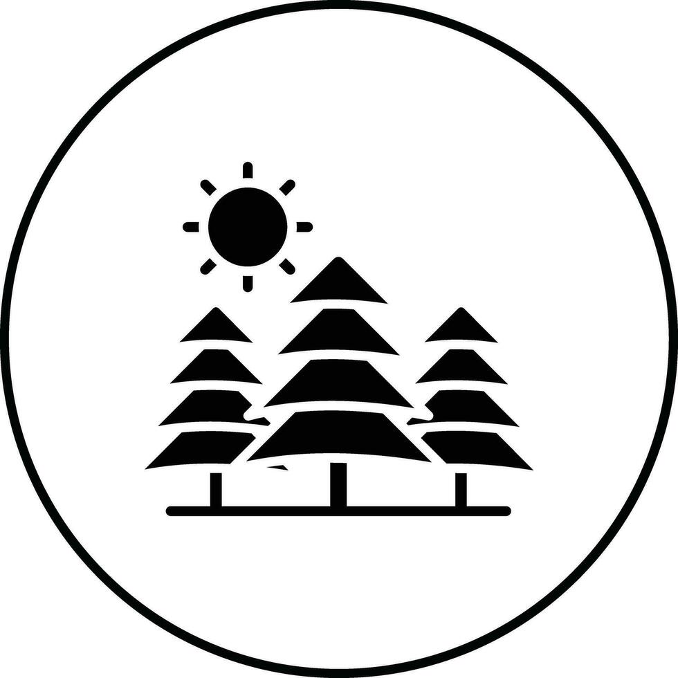 pinho árvores panorama vetor ícone
