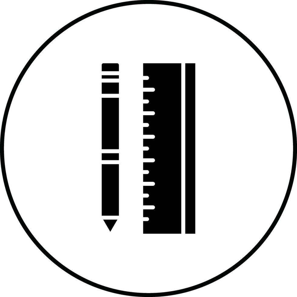 ícone de vetor de lápis e régua