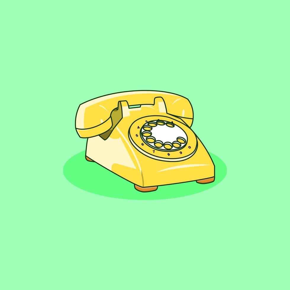 ilustração do ícone do desenho do telefone retrô vetor