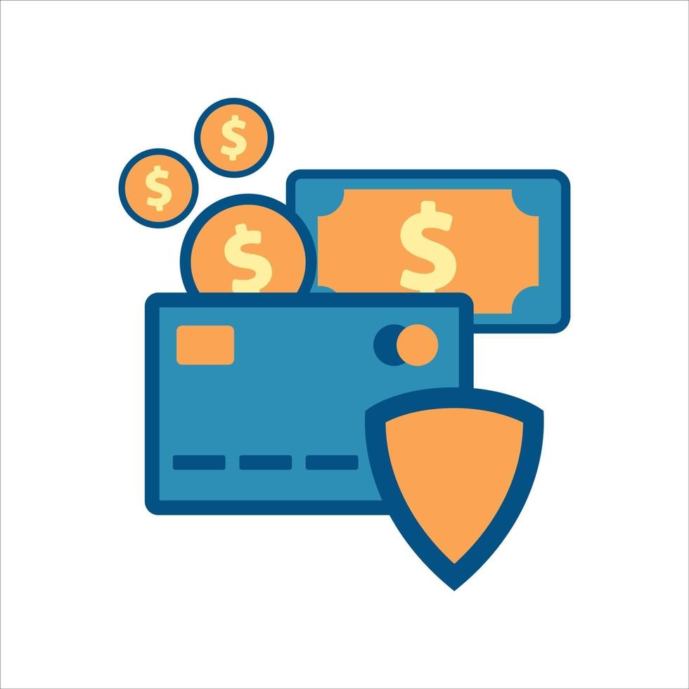 cartão de crédito com ícone de dinheiro. ícone financeiro vetor