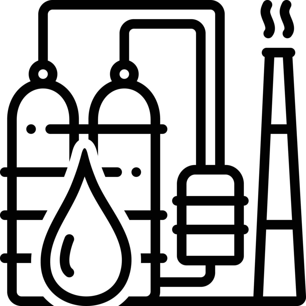 ícone de linha para petroquímica vetor