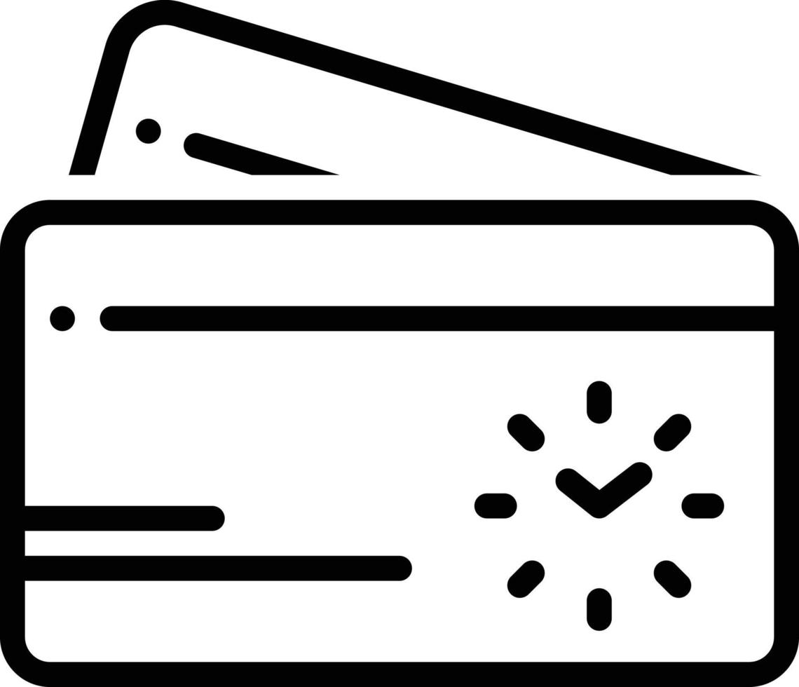ícone de linha para cartão de ponto vetor