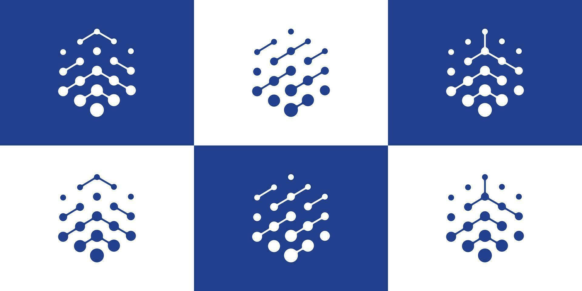 a logotipo Projeto do pontos conectado para dentro uma hexágono faz isto uma moderno tecnologia logotipo. vetor