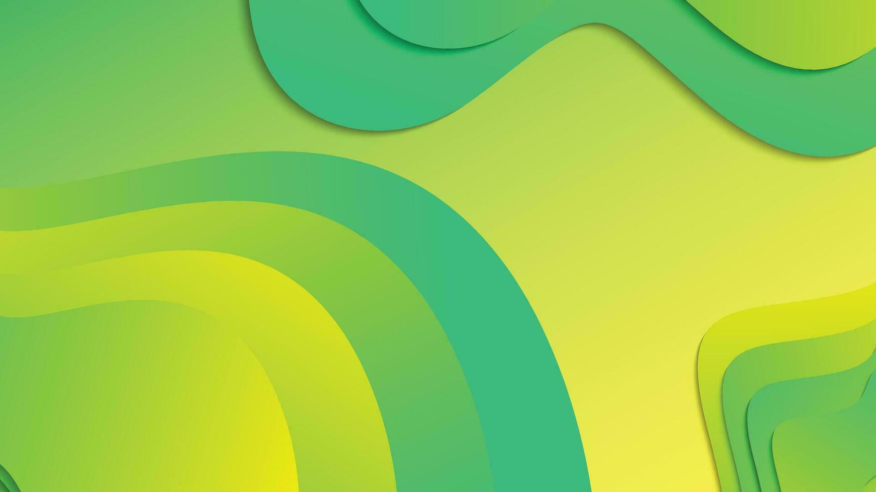 verde e amarelo gradiente fluido onda abstrato fundo vetor